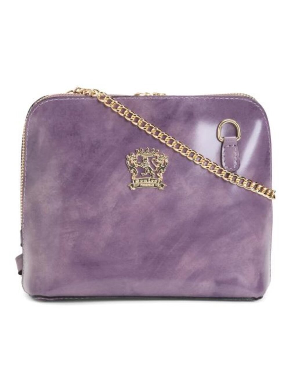 PRATESI Made In Italy Leather Radica Dome Crossbody